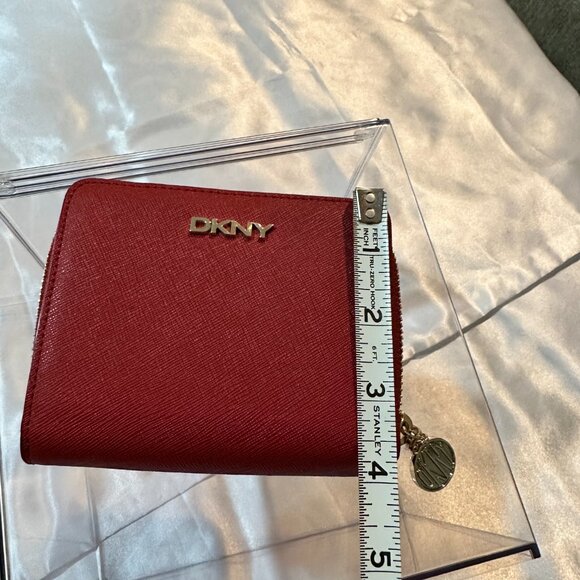 New DKNY Red Leather Zipper Wallet, (NWOT) - Picture 5 of 12